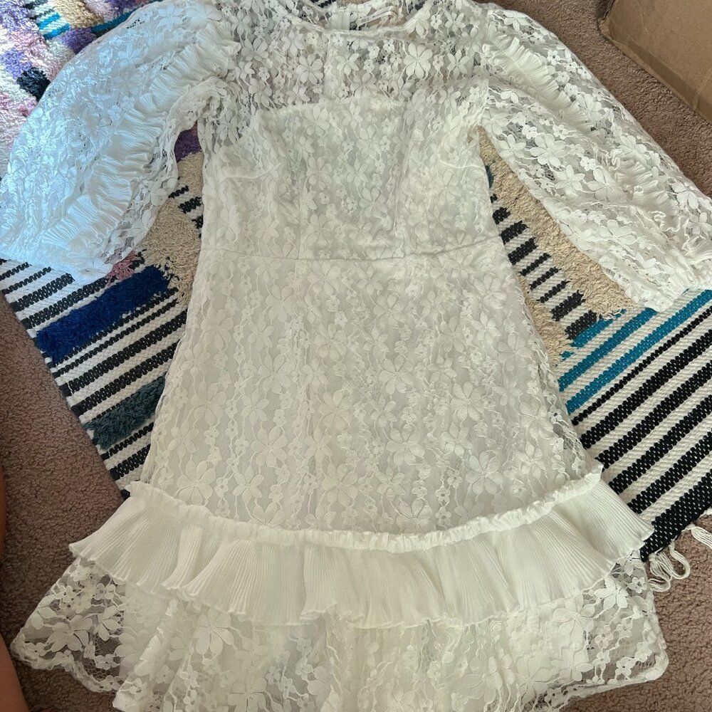 Here comes the sun white‎ lace dress small